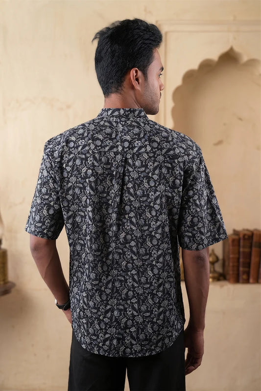 Black Floral - Short Sleeve Shirt