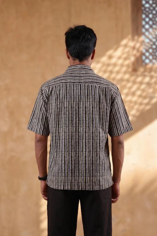 Cuban Collar Short Sleeve Shirt