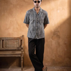 Cuban Collar Short Sleeve Shirt