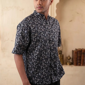 Black Floral - Short Sleeve Shirt