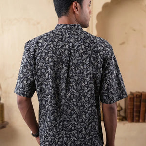 Black Floral - Short Sleeve Shirt