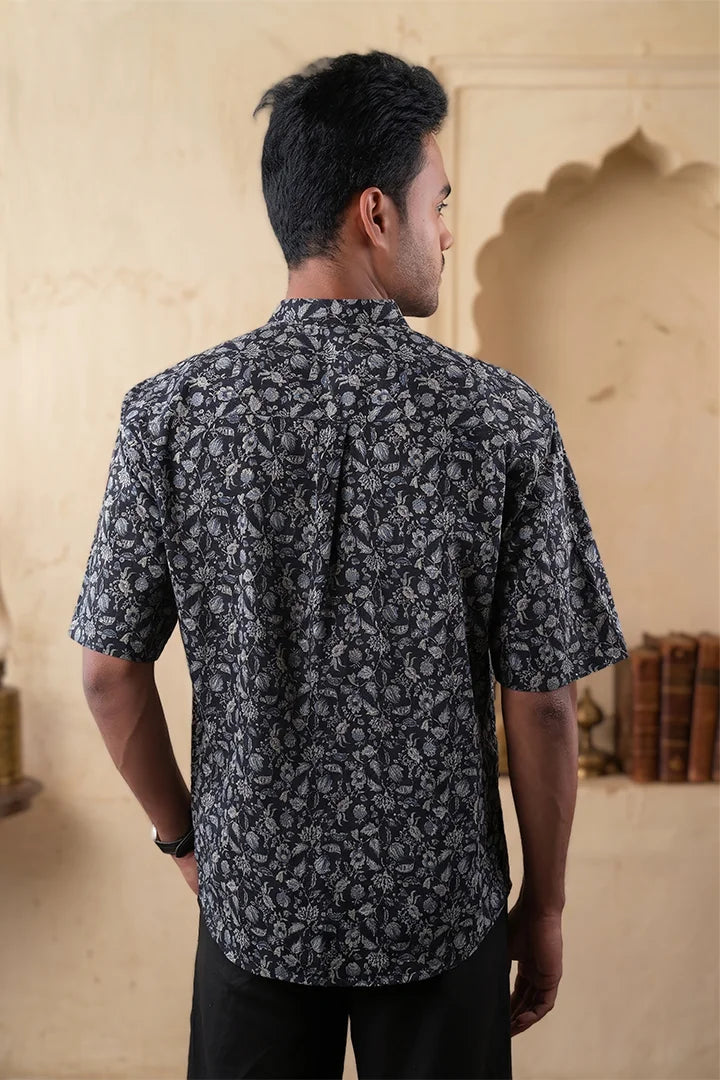 Black Floral - Short Sleeve Shirt