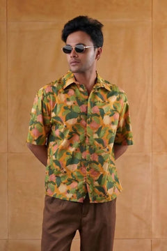 Yellow - Fruit & Leaves - Short Sleeve Shirt
