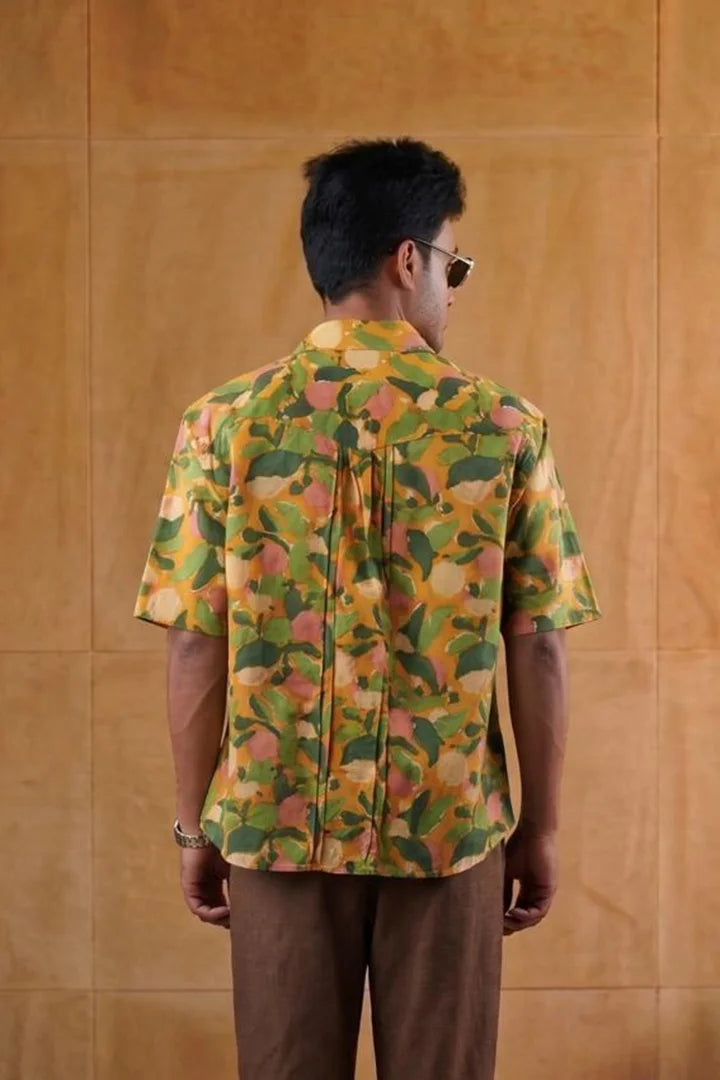 Yellow - Fruit & Leaves - Short Sleeve Shirt