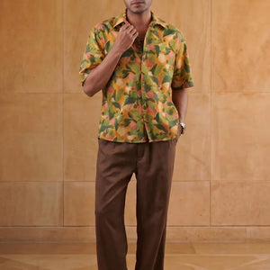 Yellow - Fruit & Leaves - Short Sleeve Shirt