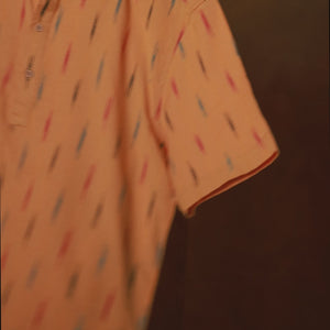 Yellow Striped - Chinese Collar - Short Sleeve Shirt